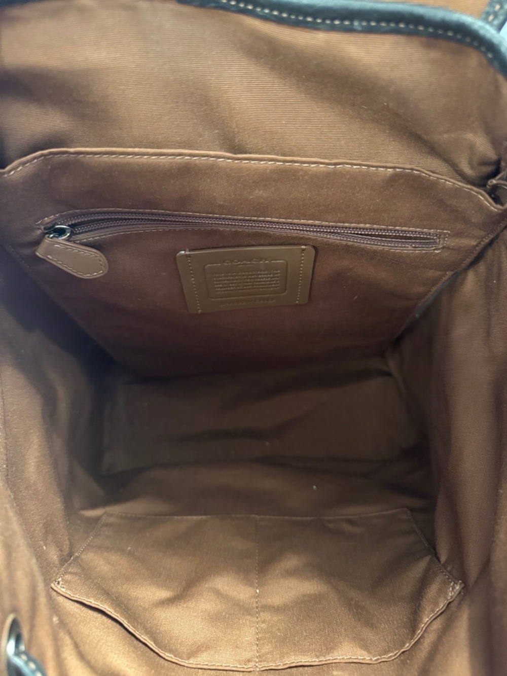 Coach Signature Canvas Backpack in Brown and Black - Picture 6 of 12